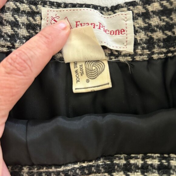 Evan-Picone Skirt Plaid SZ12 100% Wool High-Waist Pleated Union 1980s Vintage - Picture 7 of 9